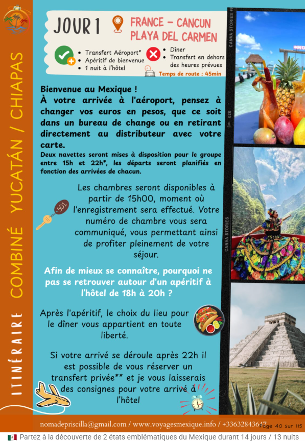 Programme jour 1 Yucatan Chiapas — voyagesmexique.info
